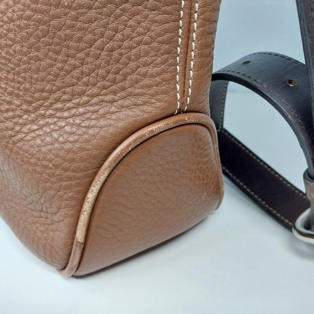 Dooney & Bourke All Weather Leather 2 Shoulder Brown Pebble Tote Bag - Picture 10 of 16